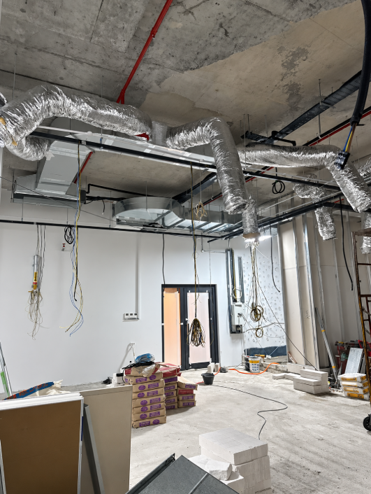 Commercial office ceiling services and reinstatement work in progress